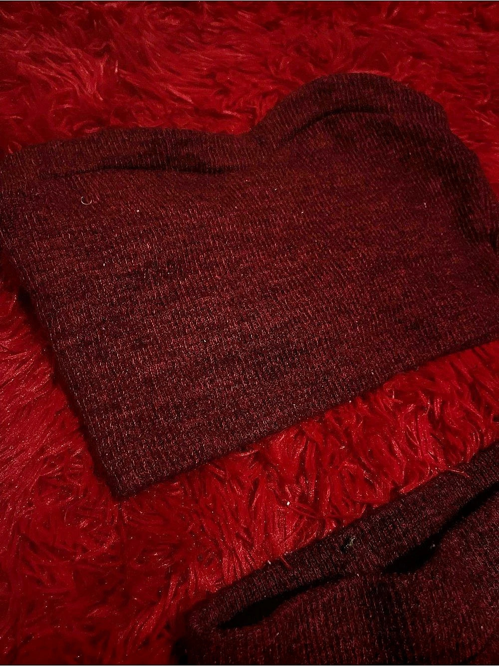 Red Knit Matching Set Like New - Picture 3 of 4